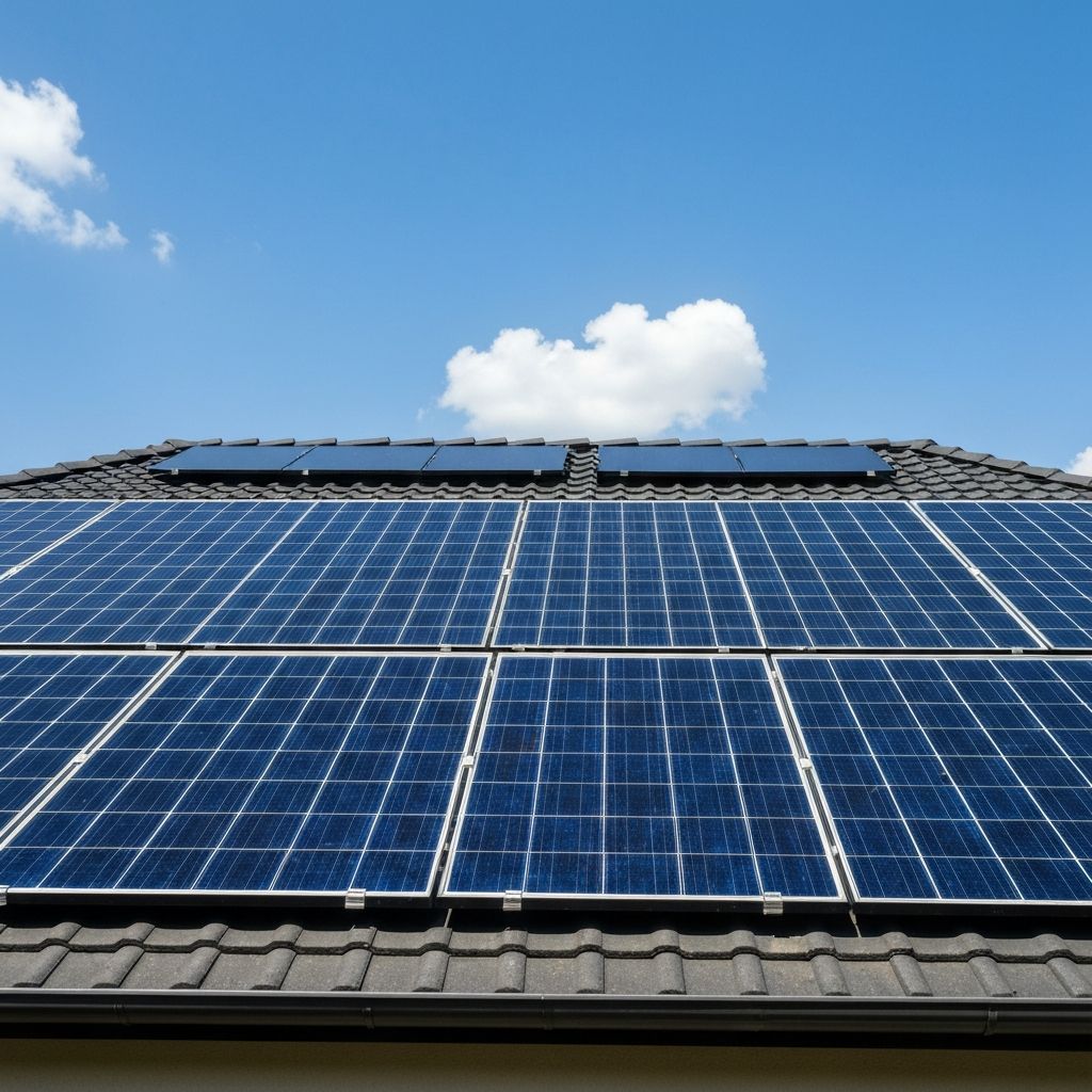 Solar panels on a residential roof